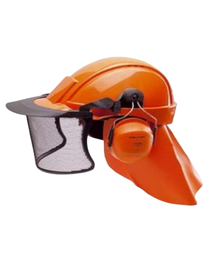 CASCO FORESTAL COMPLETO VISOR METÁLICO / PROTECTOR OÍDO